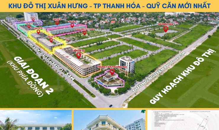 Nhà liền kề 4 Tầng trục đường Kinh Doanh tại KĐT Xuân Hưng, TP Thanh Hóa